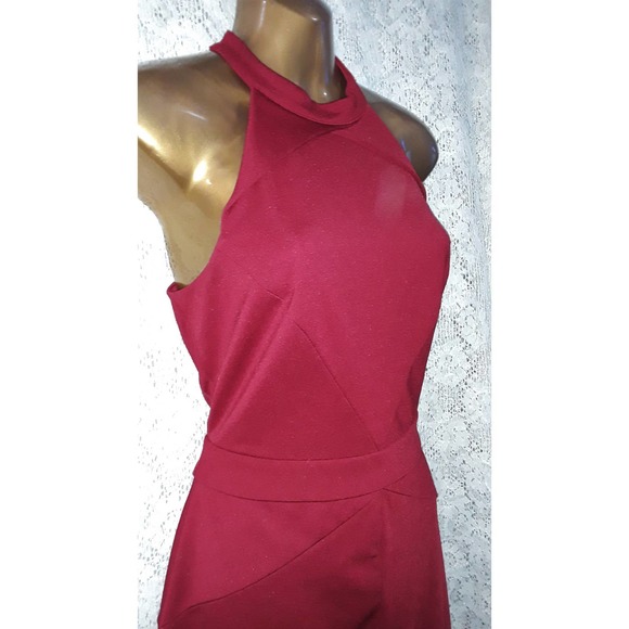 Adelyn Rae Sz S Burgundy Red Cutout Cage Dress - Picture 3 of 8